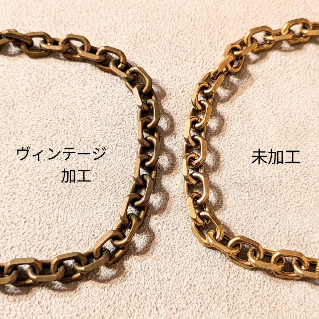 VINTAGE(ヴィンテージ)の・《限定》ヴィンテージ加工　真鍮　ブラス　マリア&クロス　フック　ブレスレット メンズのアクセサリー(ブレスレット)の商品写真