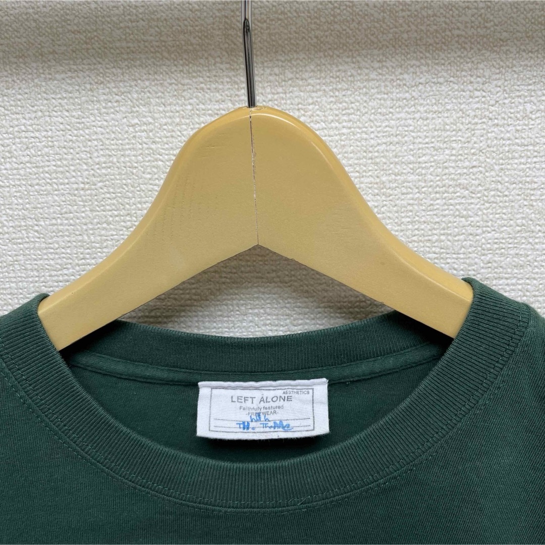 LEFT ALONE ロンT 緑 グリーン 長袖Tシャツ レフトアローンの LEFT ALONE ロンT 緑 グリーン 長袖Tシャツ レフトアローンの