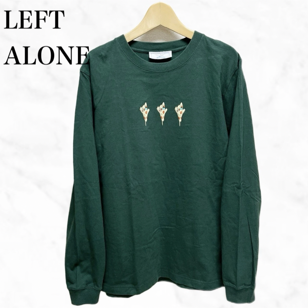 LEFT ALONE ロンT 緑 グリーン 長袖Tシャツ レフトアローンの LEFT ALONE ロンT 緑 グリーン 長袖Tシャツ レフトアローンの