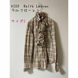 ポロラルフローレン(POLO RALPH LAUREN)のUSED Ralph Lauren ラルフローレン　チェック フリル　シャツS(シャツ/ブラウス(長袖/七分))