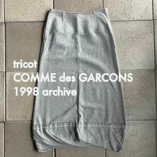 トリココムデギャルソン(tricot COMME des GARCONS)の1998ヴィンテージ トリコ コムデギャルソン ステッチ デザイン スカート M(ひざ丈スカート)