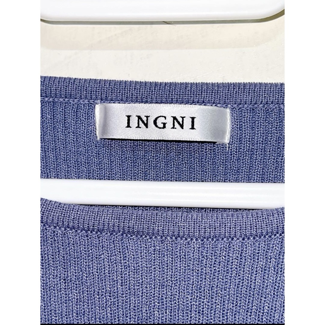 INGNI(イング)のイング リブニット 薄手 春夏秋 ベルスリーブ Mサイズ レディースのトップス(ニット/セーター)の商品写真