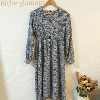 リシェグラマー(Riche glamour)のリシェグラマー　長袖　シャツワンピース　ロングシャツ　小花柄　アウター 春ワンピ(ロングワンピース/マキシワンピース)