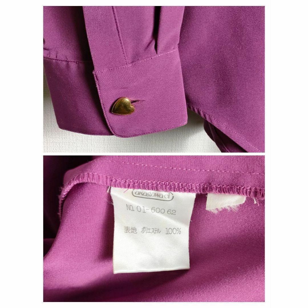 トランプ柄 金ボタン ハーフボタンポリシャツ 長袖 くすみパープル レトロ メンズのトップス(シャツ)の商品写真