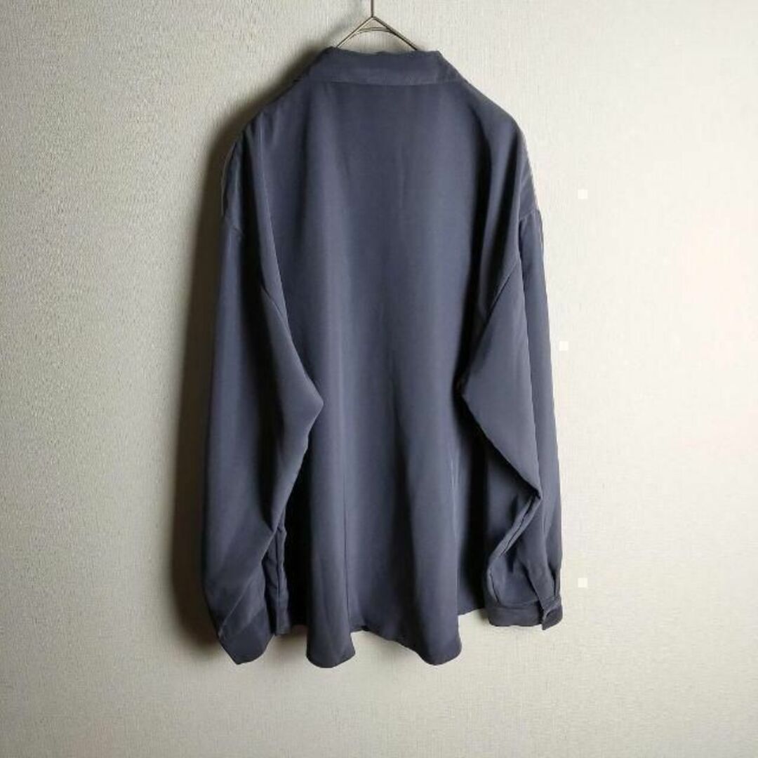 パッチワークポリシャツ 刺繍 くすみカラー 紫 レトロ メンズのトップス(シャツ)の商品写真