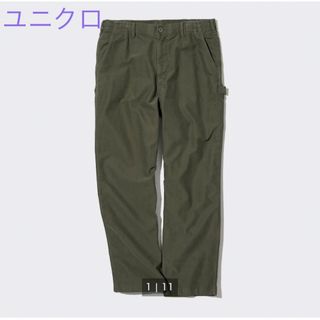 ユニクロ(UNIQLO)のワイドフィットワークパンツ　ユニクロ　カジュアルパンツ　XSサイズ ユニセックス(ワークパンツ/カーゴパンツ)