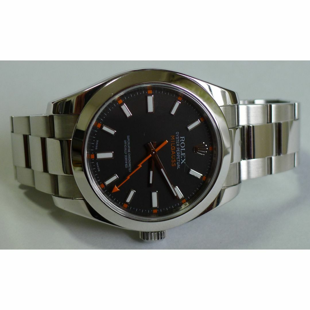 ROLEX(ロレックス)のロレックス・ミルガウス116400 M96番 自動巻 黒文字盤 内外箱保証書付 メンズの時計(腕時計(アナログ))の商品写真