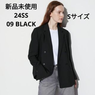 ユニクロ(UNIQLO)の新品未使用 ユニクロ 24SS ダブルジャケット ブラック Sサイズ(テーラードジャケット)