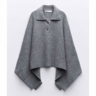 ザラ(ZARA)の新品✨ニットケープポロネック(ニットコート)