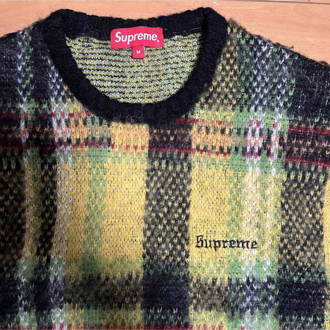 Supreme Brushed Plaid Sweater Mサイズ