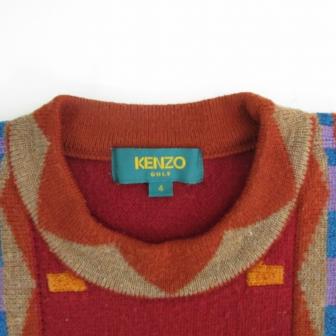 KENZO(ケンゾー)のKENZO GOLF ニット セーター ウール マルチカラー 4 IBO47 メンズのトップス(ニット/セーター)の商品写真