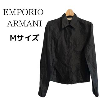 エンポリオアルマーニ(Emporio Armani)のエンポリオアルマーニ ブラック 長袖 ワイシャツ 軽い インド製  M(シャツ)