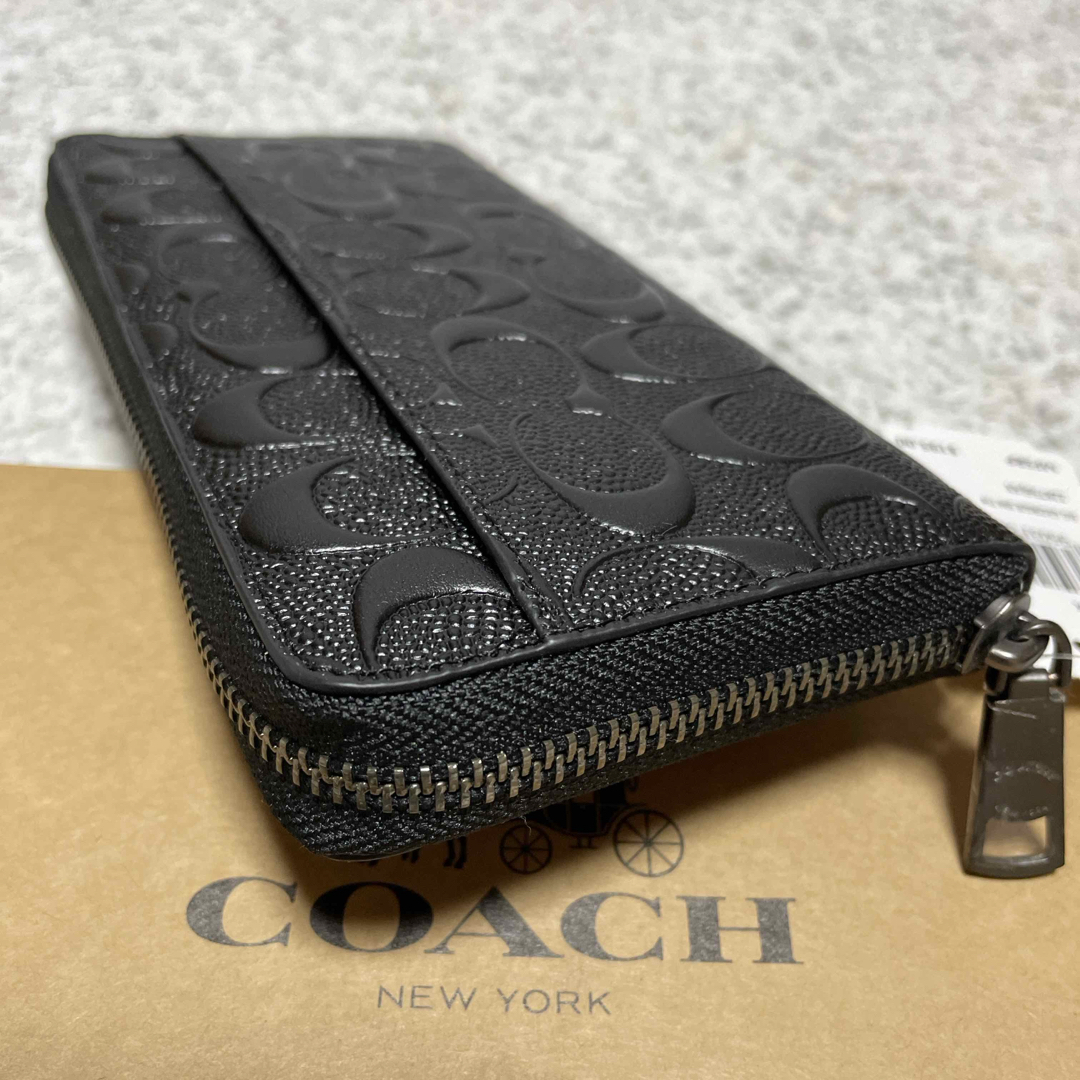 新品☆COACH(コーチ)メンズ ブラック シグネチャー レザー 長財布 新品☆COACH(コーチ)メンズ ブラック シグネチャー レザー 長財布