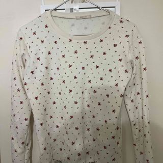 ワンアフターアナザーナイスクラップ(one after another NICE CLAUP)の花柄ワッフル生地長袖Tシャツ(Tシャツ/カットソー(七分/長袖))