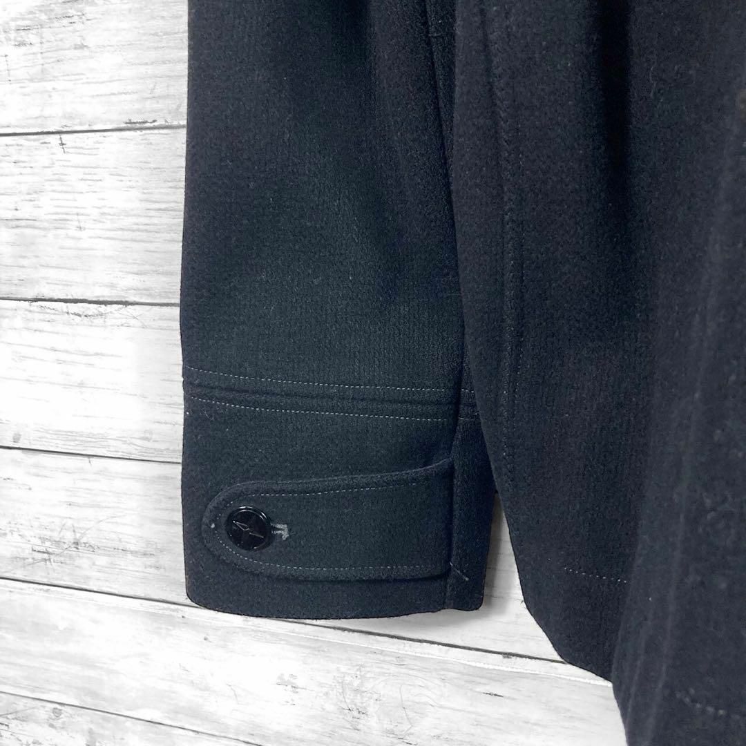 STONE ISLAND(ストーンアイランド)の超希少！07AW ストーンアイランド ウールピーコート ブラック メンズLサイズ メンズのジャケット/アウター(ピーコート)の商品写真