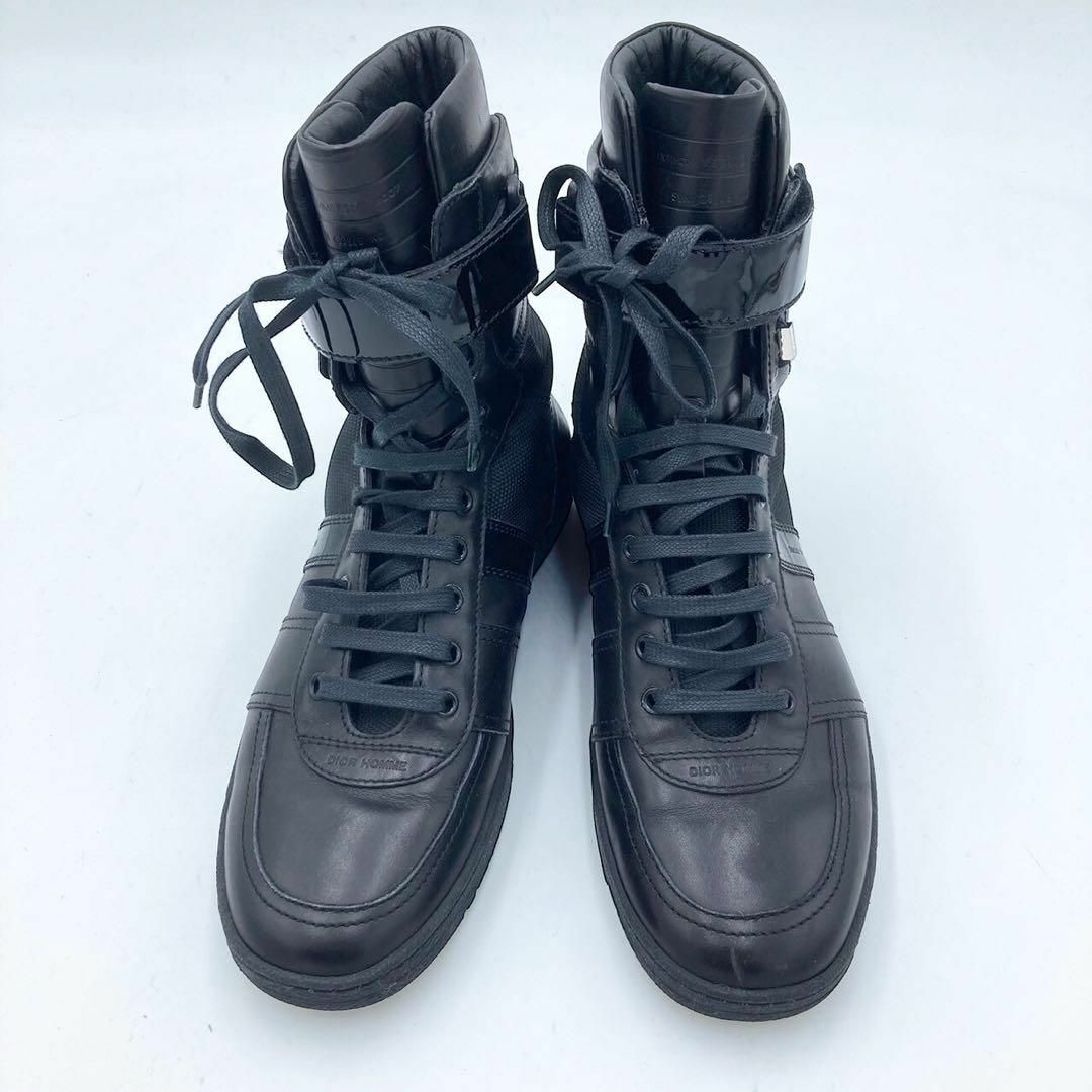 DIOR HOMME(ディオールオム)のディオールオム エディ期 07AW ハイカットレザースニーカー 41サイズ メンズの靴/シューズ(スニーカー)の商品写真