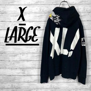 エクストララージ(XLARGE)のエクストララージ プリント フルジップ スウェットパーカー ブラック Mサイズ(パーカー)