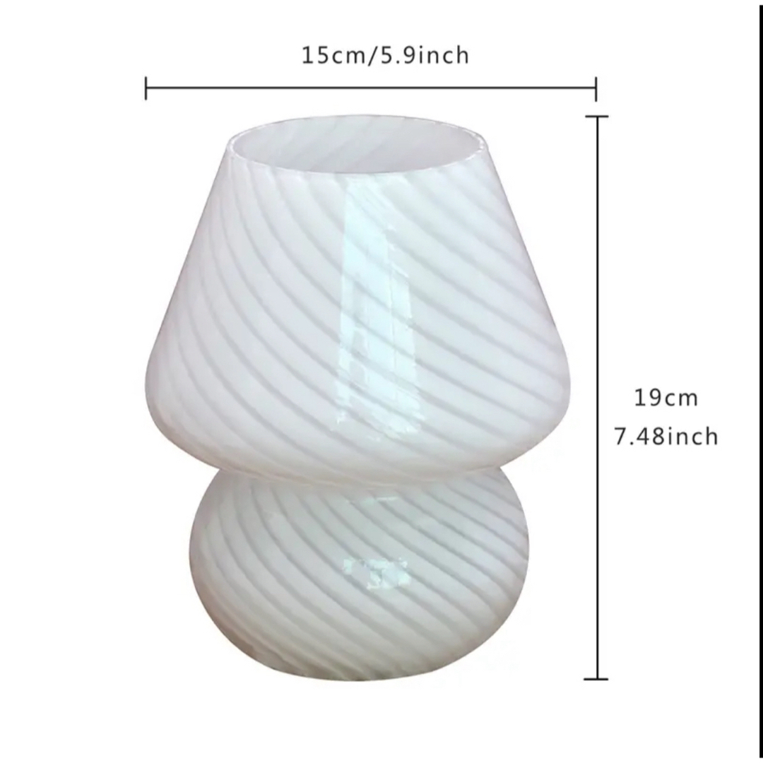 ガラステーブルランプ　ホワイト インテリア/住まい/日用品のライト/照明/LED(テーブルスタンド)の商品写真