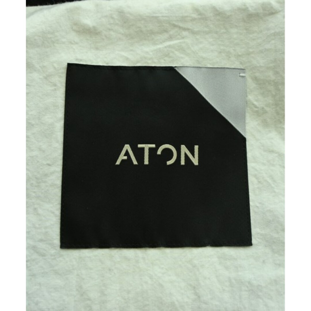 ATON(エイトン)のATON エイトン ダッフルコート 2(M位) 黒 【古着】【中古】 メンズのジャケット/アウター(ダッフルコート)の商品写真