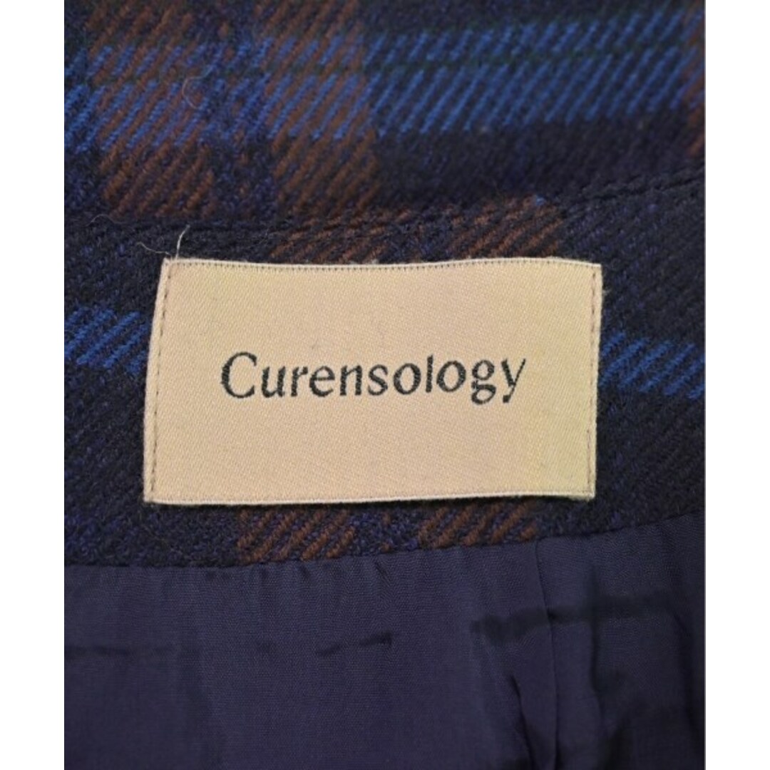 Curensology(カレンソロジー)のCurensology ひざ丈スカート 36(S位) 紺x茶(チェック) 【古着】【中古】 レディースのスカート(ひざ丈スカート)の商品写真