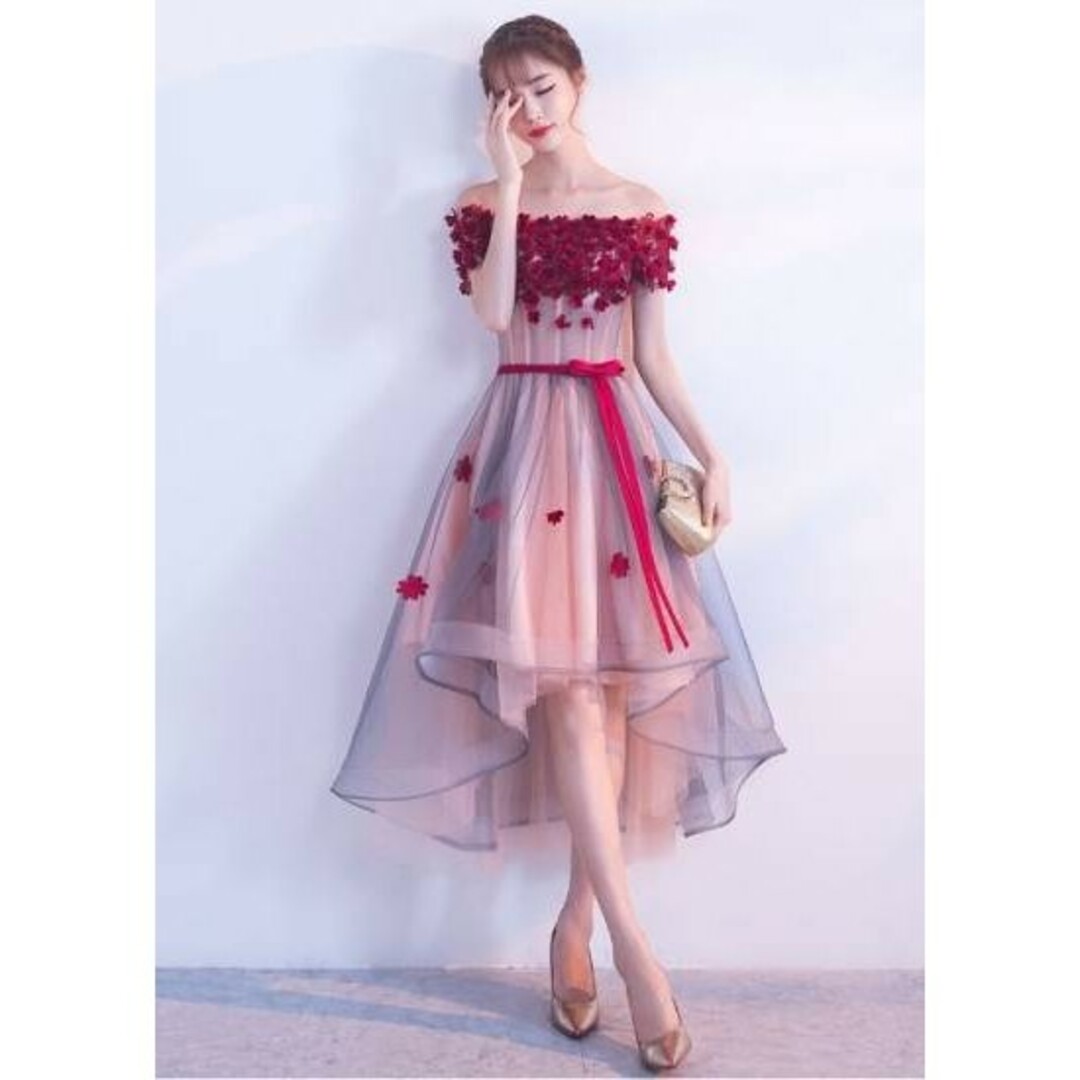 パーティードレス オフショルダードレス レディースのフォーマル/ドレス(ミディアムドレス)の商品写真