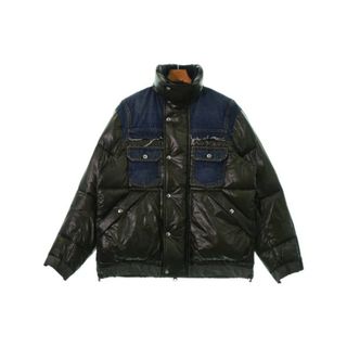 sacai - sacai ダウンジャケット/ダウンベスト 2(M位) インディゴxカーキ 【古着】【中古】