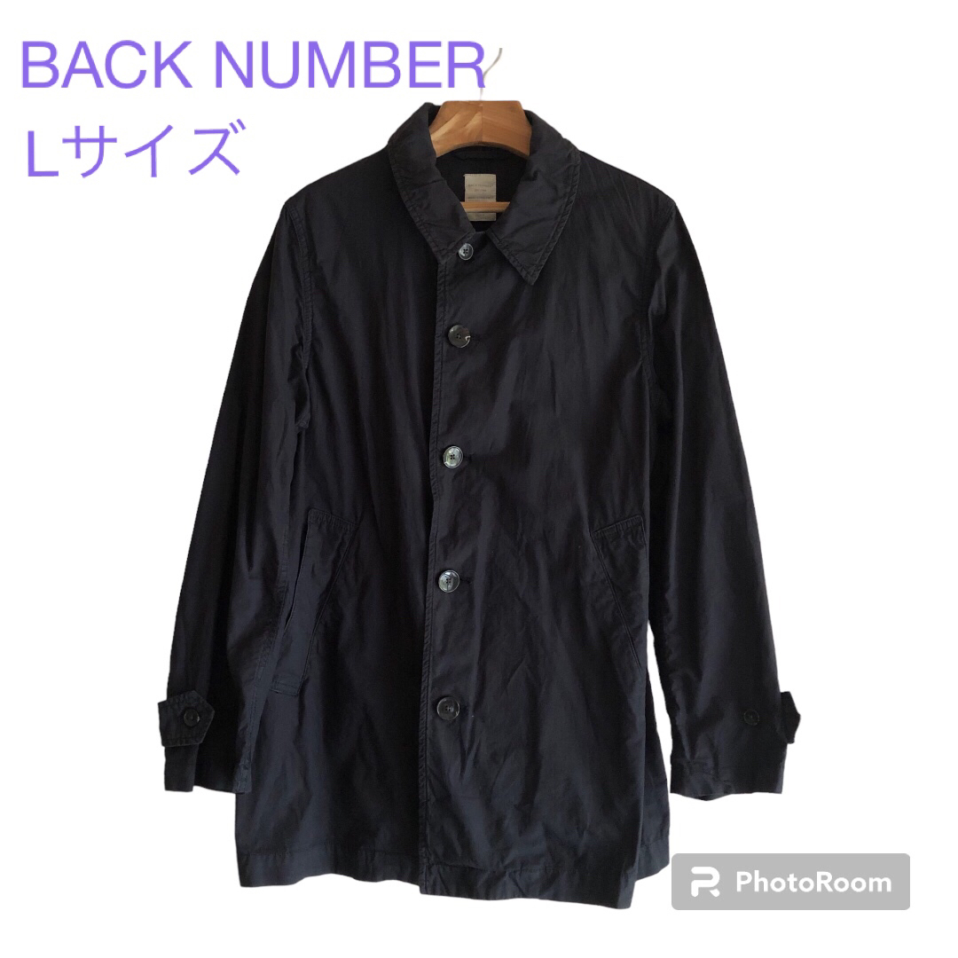 BACK NUMBER(バックナンバー)のBACK NUMBER バックナンバー  L スプリングコート　紺　ネイビー メンズのジャケット/アウター(ステンカラーコート)の商品写真