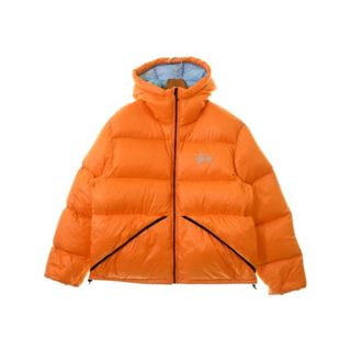 STUSSY - STUSSY ステューシー ダウンジャケット/ダウンベスト XL オレンジ 【古着】【中古】