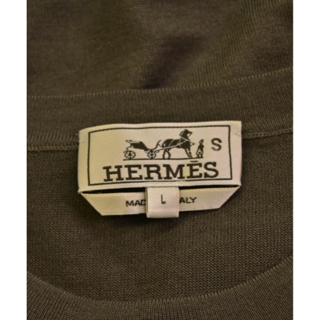 Hermes(エルメス)のHERMES エルメス ニット・セーター L グレーベージュ系 【古着】【中古】 メンズのトップス(ニット/セーター)の商品写真