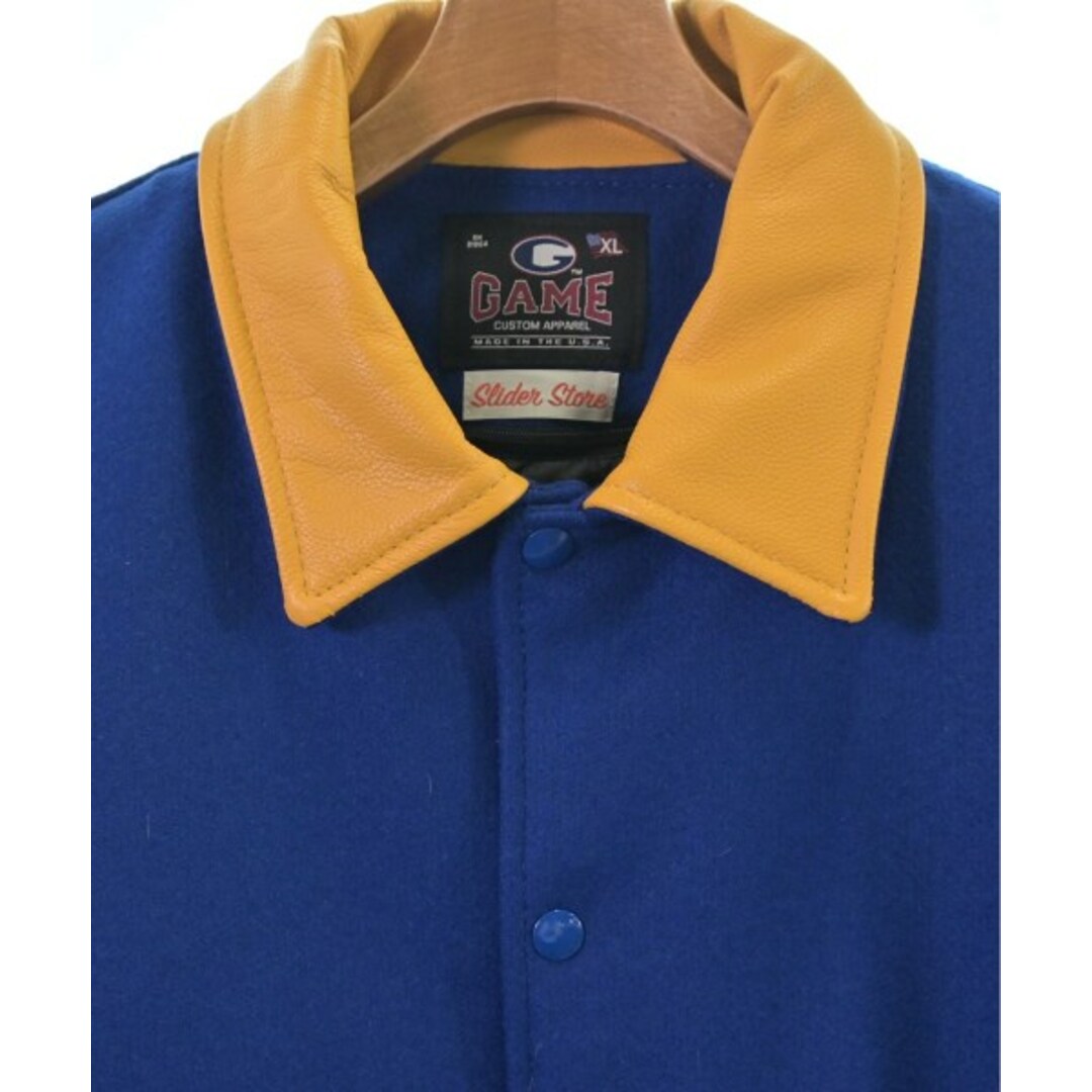 GAME SPORTSWEAR スタジャン XL 青xオレンジ 【古着】【中古】の GAME SPORTSWEAR スタジャン XL 青xオレンジ 【古着】【中古】の