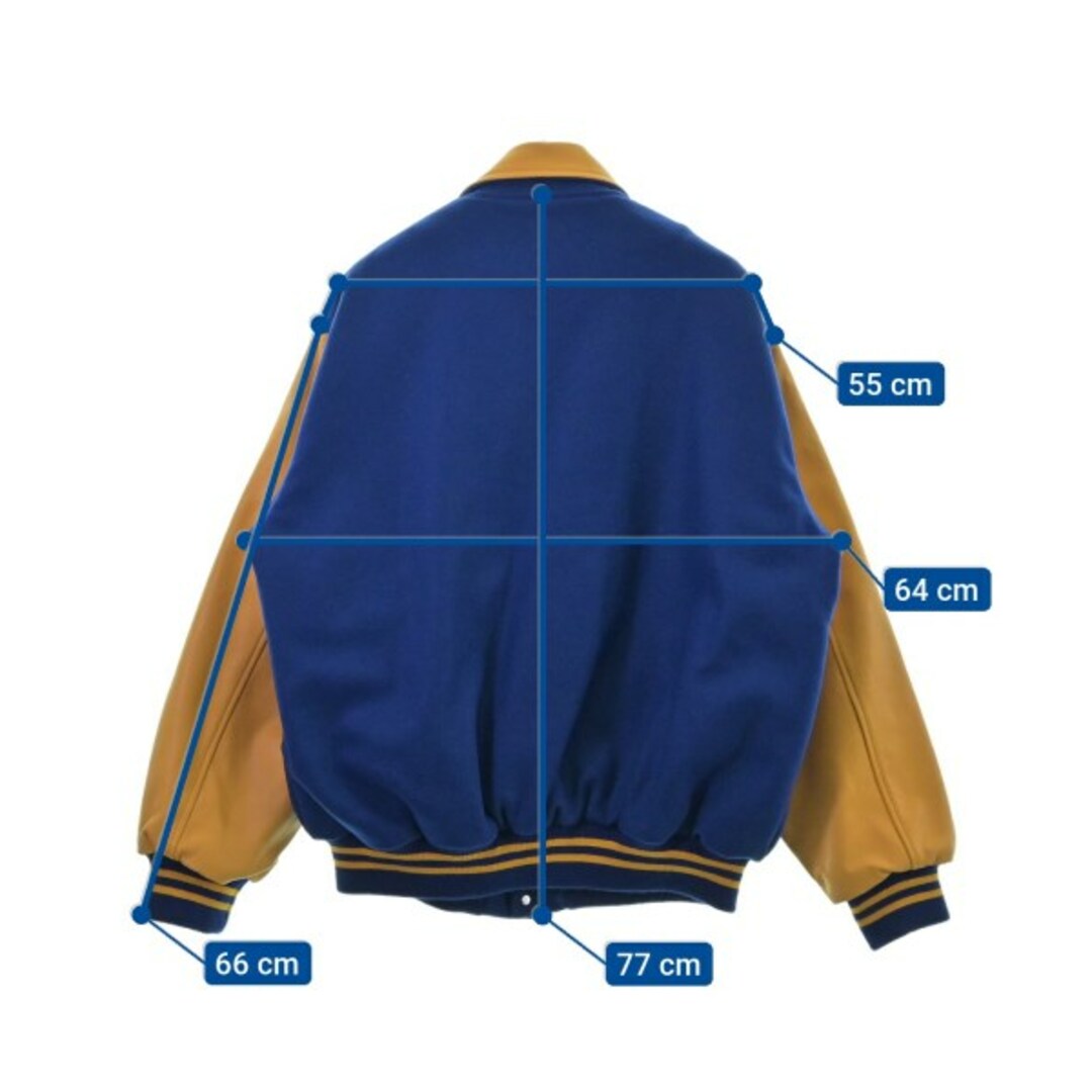 GAME SPORTSWEAR スタジャン XL 青xオレンジ 【古着】【中古】の GAME SPORTSWEAR スタジャン XL 青xオレンジ 【古着】【中古】の