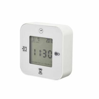 イケア(IKEA)のKLOCKIS クロッキス 時計 温度計 アラーム タイマー　ホワイト(置時計)