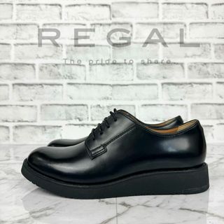 リーガル(REGAL)の【ほぼ新品】REGAL リーガル プレーントゥ レースアップ レザーシューズ(ローファー/革靴)