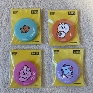 ビーティーイシビル(BT21)のBT21 ファミマコラボ缶バッチ RJ SHOOKY MANG COOKY(キャラクターグッズ)