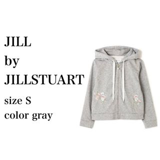 ジルバイジルスチュアート(JILL by JILLSTUART)のジルバイジルスチュアート 花柄 パーカー グレー ジップ スウェット (パーカー)