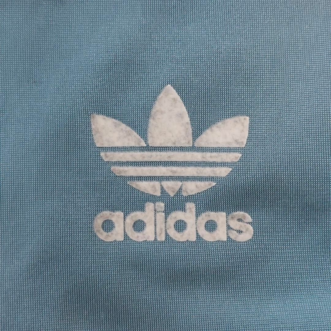 adidas(アディダス)のアディダス トラックジャケット トレフォイル ロゴ刺繍 L ブルー 青 紺 黄色 メンズのトップス(ジャージ)の商品写真