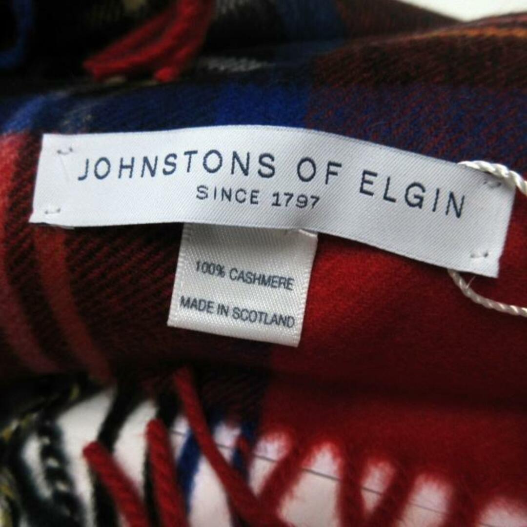 Johnstons(ジョンストンズ)のjohnstons of elgin(ジョンストンズ) ストール(ショール)美品  - レッド×ダークグリーン×マルチ チェック柄 カシミヤ レディースのファッション小物(マフラー/ショール)の商品写真