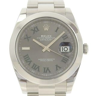 ロレックス(ROLEX)の【本物保証】 箱・保付 新品同様 ロレックス ROLEX デイトジャスト41 ローマインデックス スムース オイスターブレス 126300 ランダム番(腕時計(アナログ))