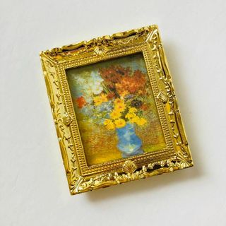 新品未使用　絵画　ミニチュア　金縁　ドールハウス　フラワー(その他)