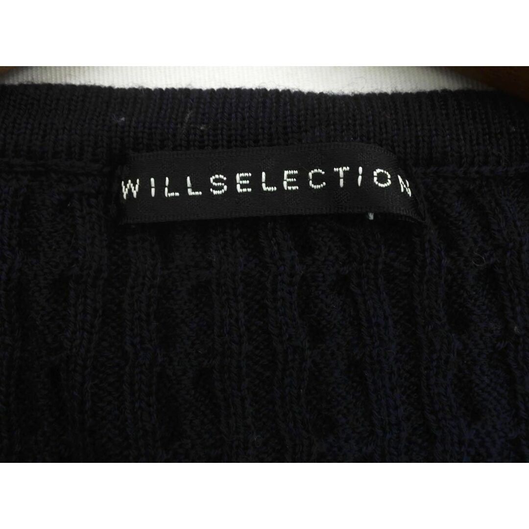 WILLSELECTION(ウィルセレクション)のWILLSELECTION ウィルセレクション ウール混 ケーブル編み ニット カーディガン size1/濃紺 ◇■ レディース レディースのトップス(カーディガン)の商品写真