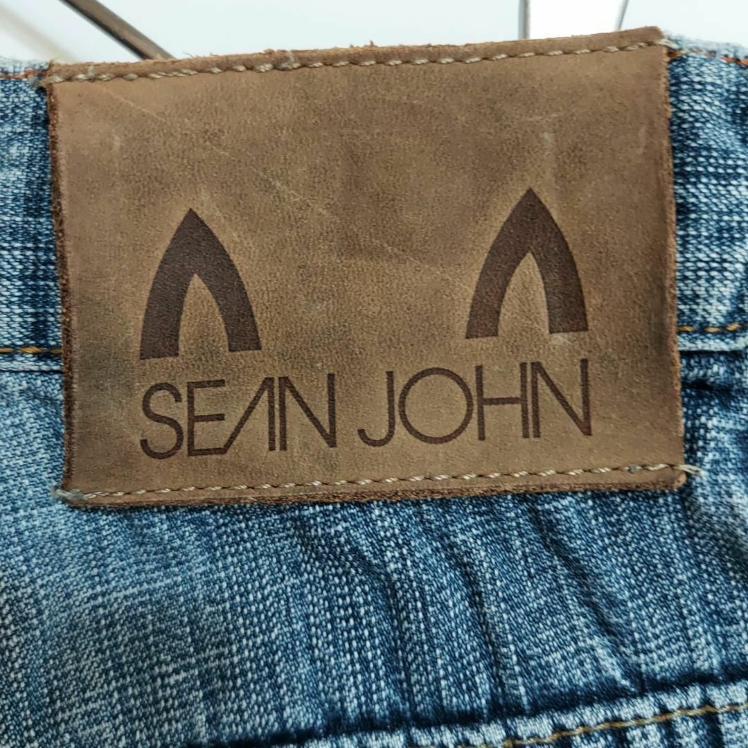 Sean John(ショーンジョン)のW34 ショーンジョン カーゴショートパンツ デニム ポケット ブルー 青 メンズのパンツ(ショートパンツ)の商品写真