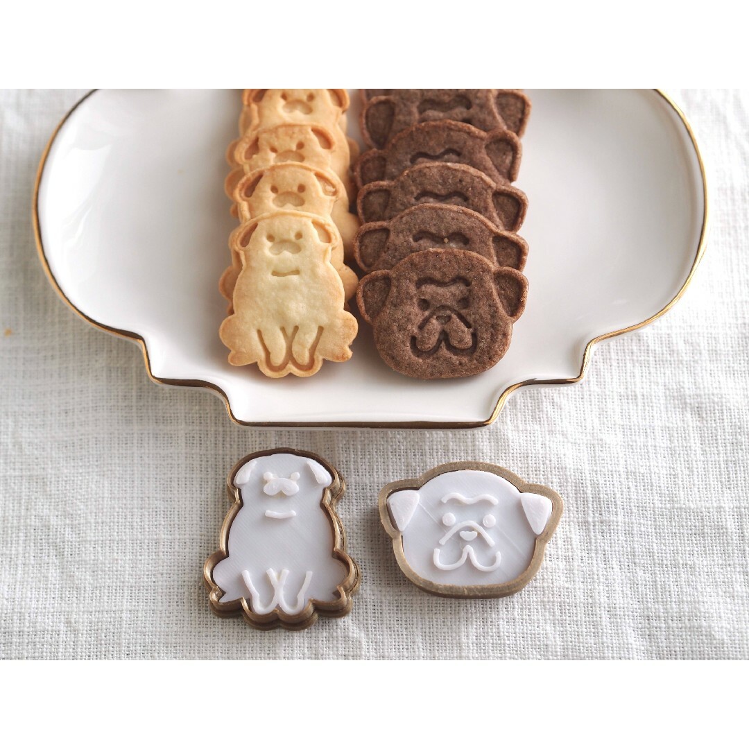 クッキー型　ミニパグセット ハンドメイドの生活雑貨(キッチン小物)の商品写真