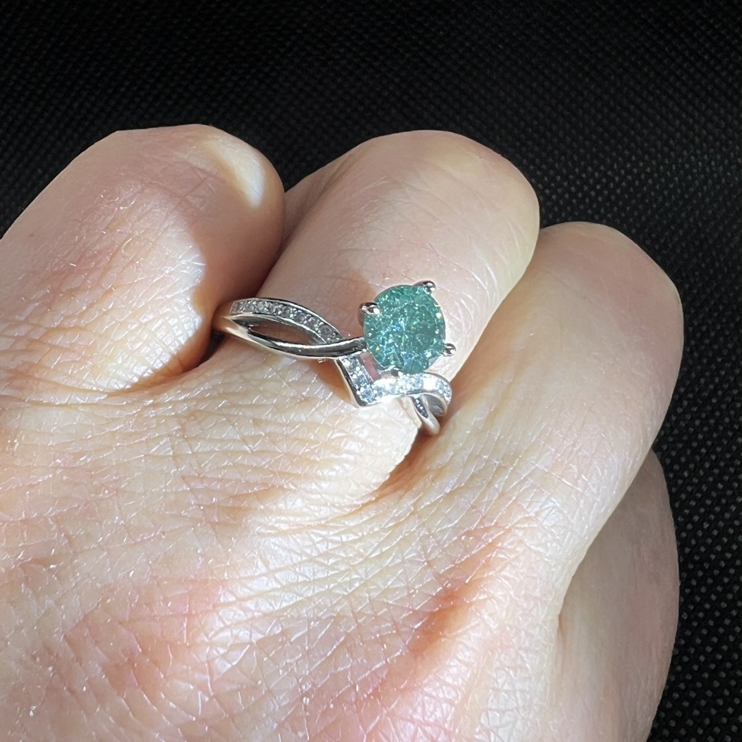 新品天然アイスブルーダイアモンドのシルバーリング★AB845 レディースのアクセサリー(リング(指輪))の商品写真