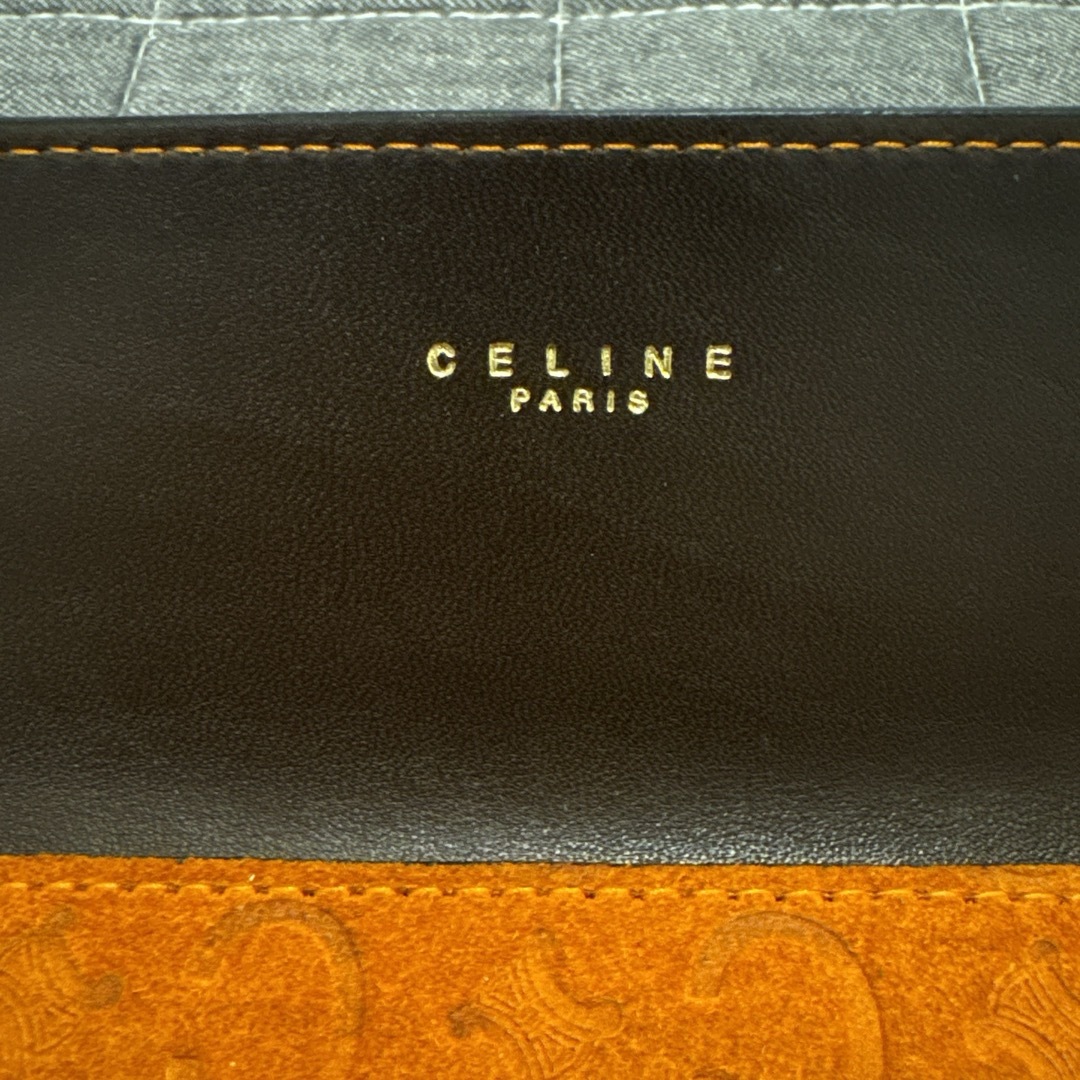 celine - CELINE セリーヌ ポーチ Cマカダム トリオンフ スエード