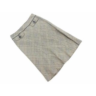 ニジュウサンク(23区)の23区 ウール混 チェック スカート size34/黒ｘベージュ ◇■ レディース(ひざ丈スカート)