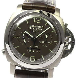 パネライ(PANERAI)のパネライ PANERAI PAM00311 ルミノール 1950 モノプルサンテ 8デイズ GMT クロノグラフ 手巻き メンズ 良品 保証書付き_800709(腕時計(アナログ))