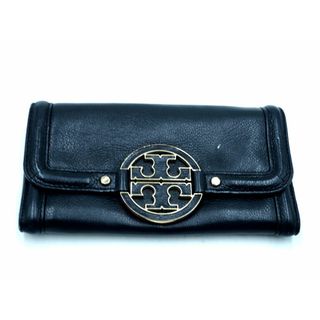 トリーバーチ(Tory Burch)のTory Burch トリーバーチ 二つ折り ロゴプレート 長 財布 黒 ■■ レディース(財布)