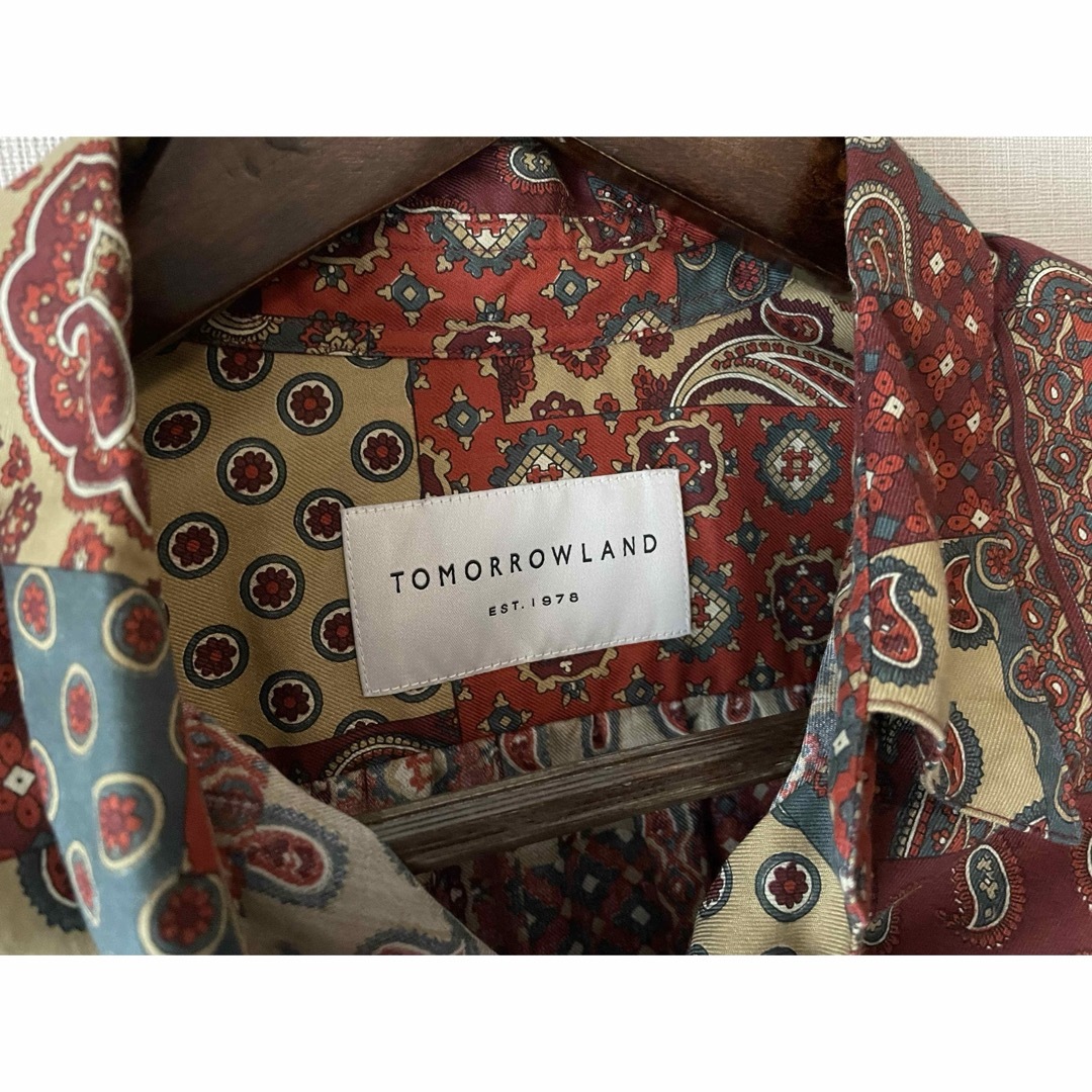 TOMORROWLAND(トゥモローランド)のTOMORROWLANDコットンビエラ ペイズリープリントカラーシャツ Sサイズ メンズのトップス(シャツ)の商品写真