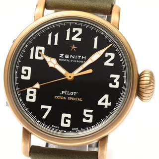 ゼニス(ZENITH)のゼニス ZENITH 29.1940.679 パイロット タイプ 20 エクストラスペシャル 自動巻き メンズ 美品 箱・保証書付き_802325(腕時計(アナログ))