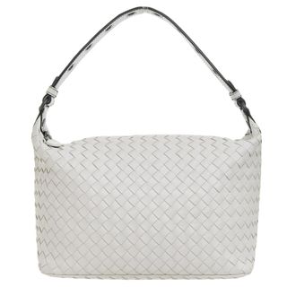 ボッテガヴェネタ(Bottega Veneta)の【本物保証】 超美品 ボッテガヴェネタ BOTTEGA VENETA イントレチャート ナッパ スモール ワンショルダーバッグ レザー ミスト(ショルダーバッグ)